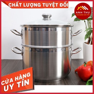 Bộ nồi xửng hấp 3 đáy inox fivestar nắp kính - size 26/28/30/32cm - bảo hành 5 năm