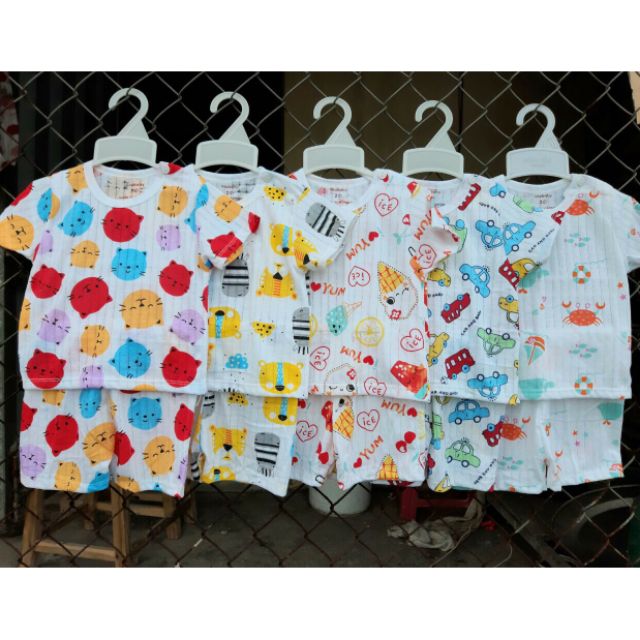 Bộ Cotton Giấy Cộc Tay Cho Bé Yêu_Made in Việt Nam
