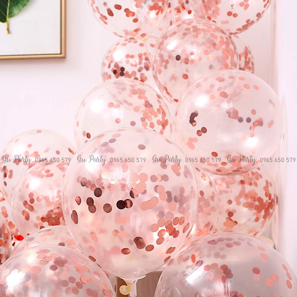 Set 5 Bóng Kim Tuyến (Confetti) 30cm Đẹp Lạ Rực Rỡ (kèm video hướng dẫn bơm)