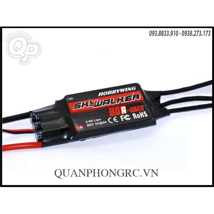 Điều tốc ESC Hobbywing Skywalker 80A Ubec 2-6S