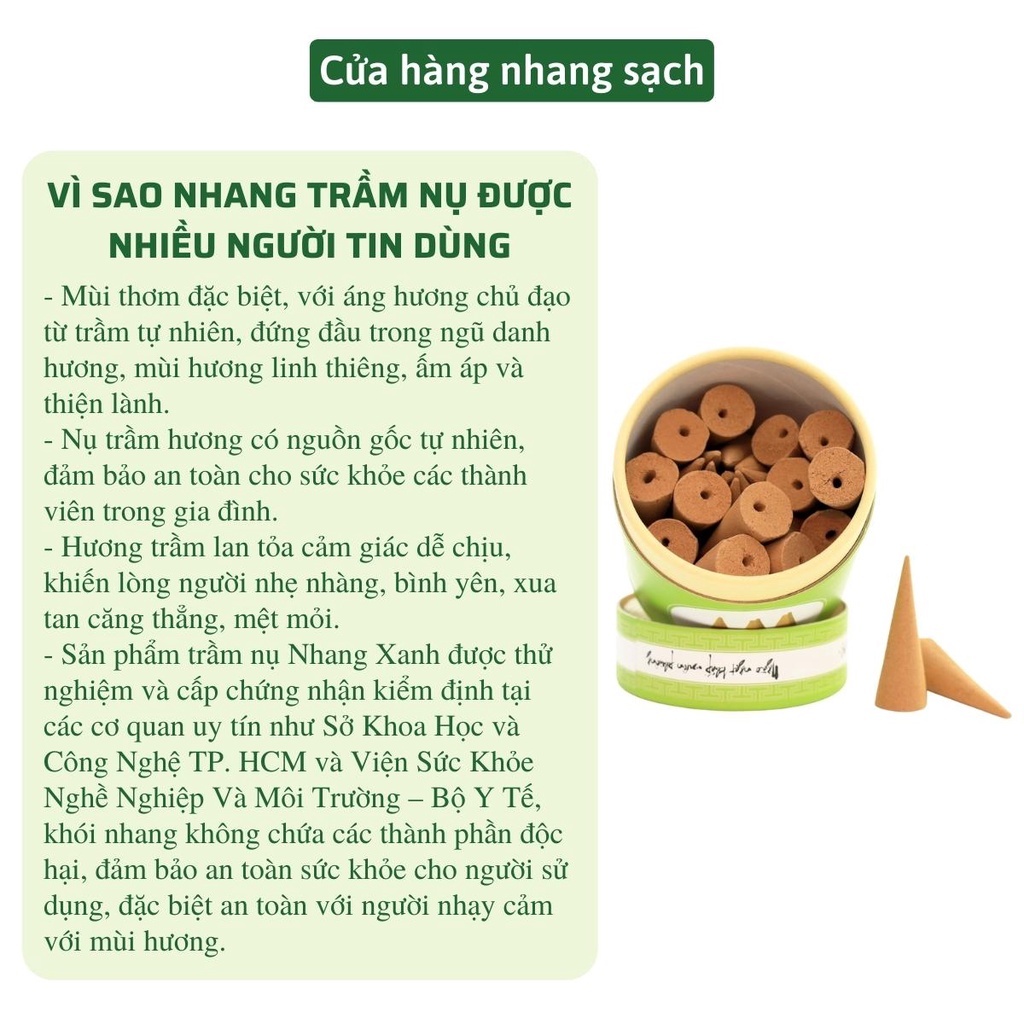 Nụ trầm hương cao cấp Nhang Xanh nụ lớn 30 viên - 100% tự nhiên, không hóa chất độc hại