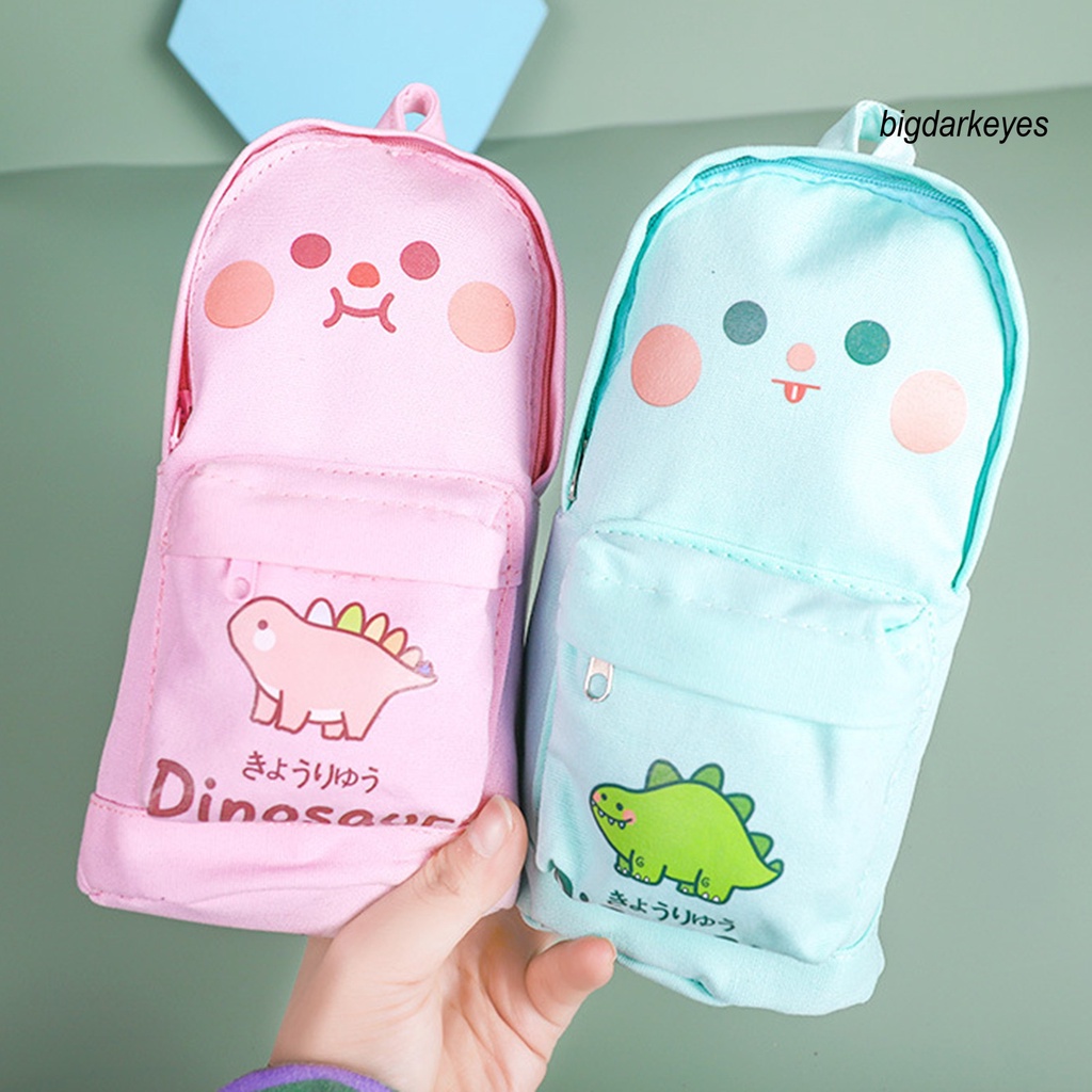 Nyt- Túi Đựng Bút Bằng Vải Canvas Họa Tiết Phi Hành Gia Khủng Long Tên Lửa Hoạt Hình