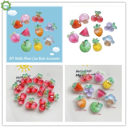 Set 10 phụ kiện làm kẹp tóc/ điện thoại hình trái cây