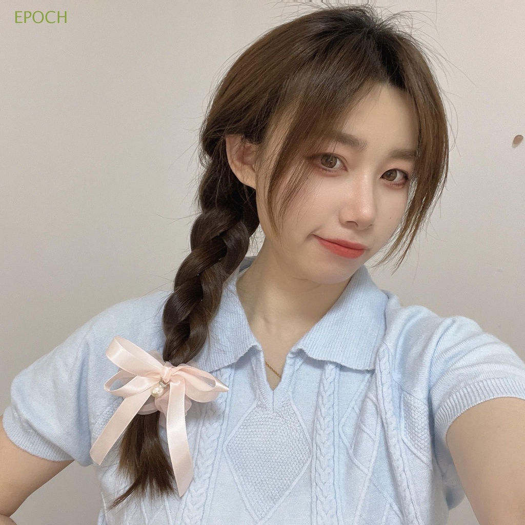 Epoch Dây Cột Tóc Lưới Màu Kem Phong Cách Hàn Quốc Cổ Điển Thanh Lịch