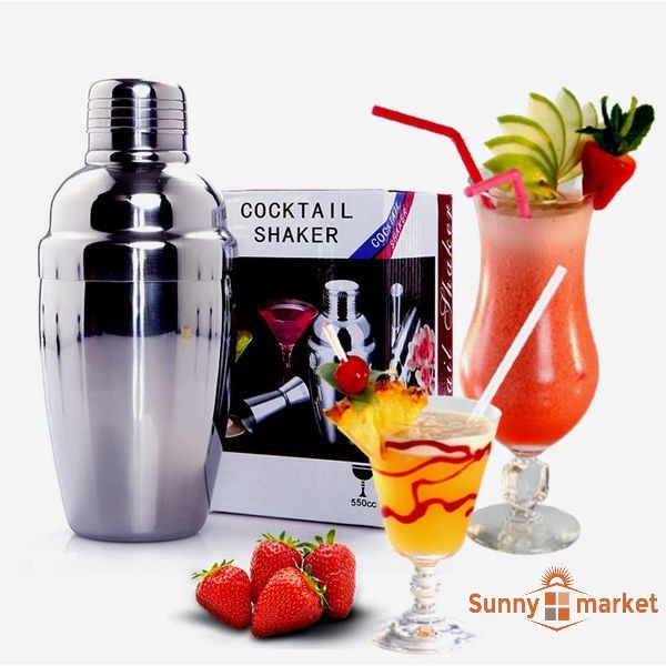 Bình lắc cocktail shaker 750ml inox dày pha chế trà sữa, cocktail, café