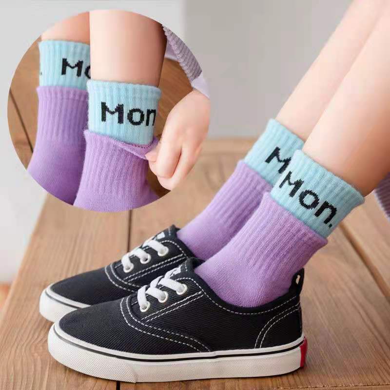 Vớ Cotton Hai Màu Sắc Kẹo Ngọt Dễ Thương Dành Cho Bé Gái