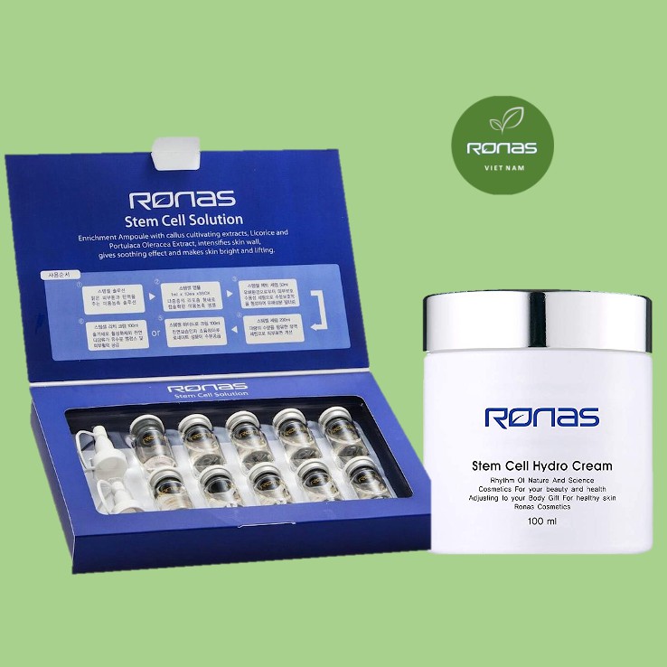 COMBO TIẾT KIỆM Tế Bào Gốc Ronas + Kem Hydro Stem Cells Korea