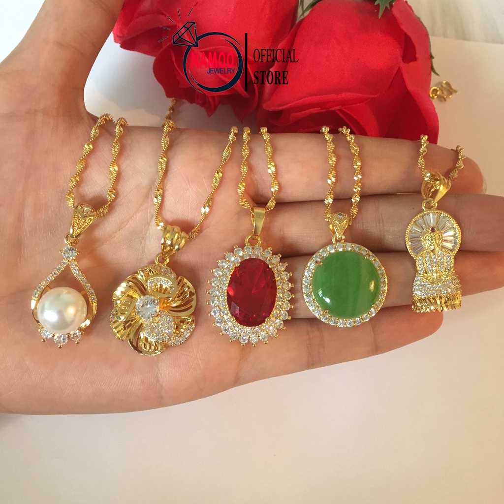 Vòng Cổ Nữ Đính Đá, Mặt Dây Chuyền Vàng Mạ Cao Cấp Namoo Jewelry (Nhiều Mẫu)