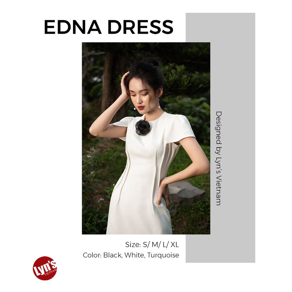 Váy Edna Trắng, Đen, Xanh - FreeShip toàn quốc