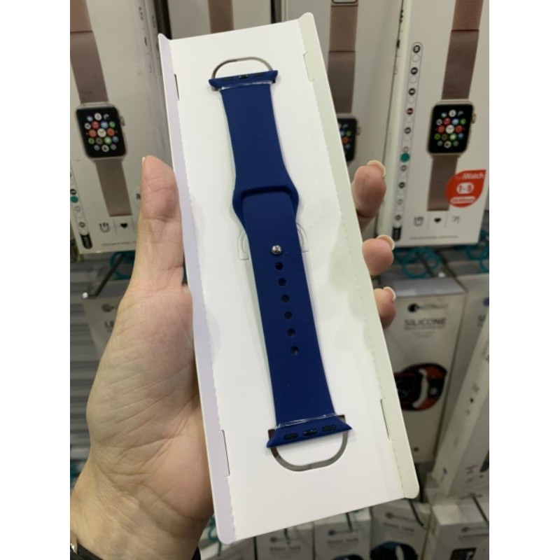 (Xanh Blue New) Dây đeo COTEetCI cho Apple Watch size 38mm/ 40mm/ 42mm/ 44mm Silicon mềm chính hãng