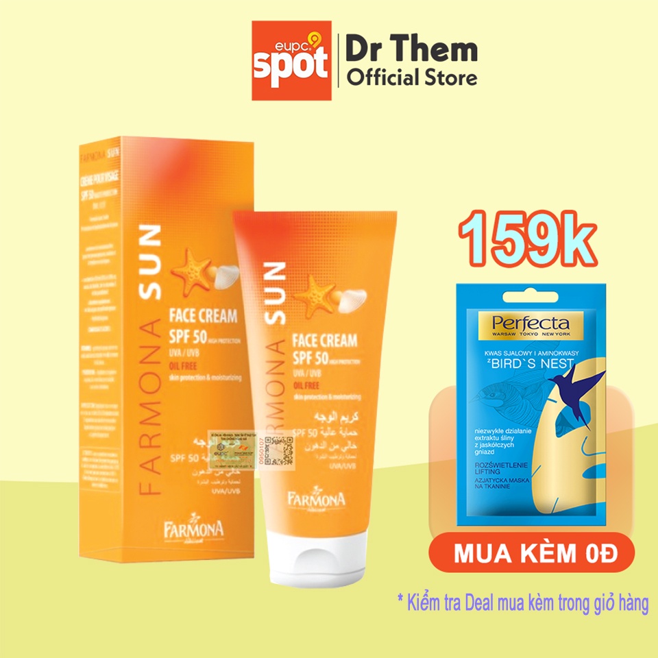 Kem Chống Nắng Farmona Sun Face Cream SPF50 Oil Free 50ml