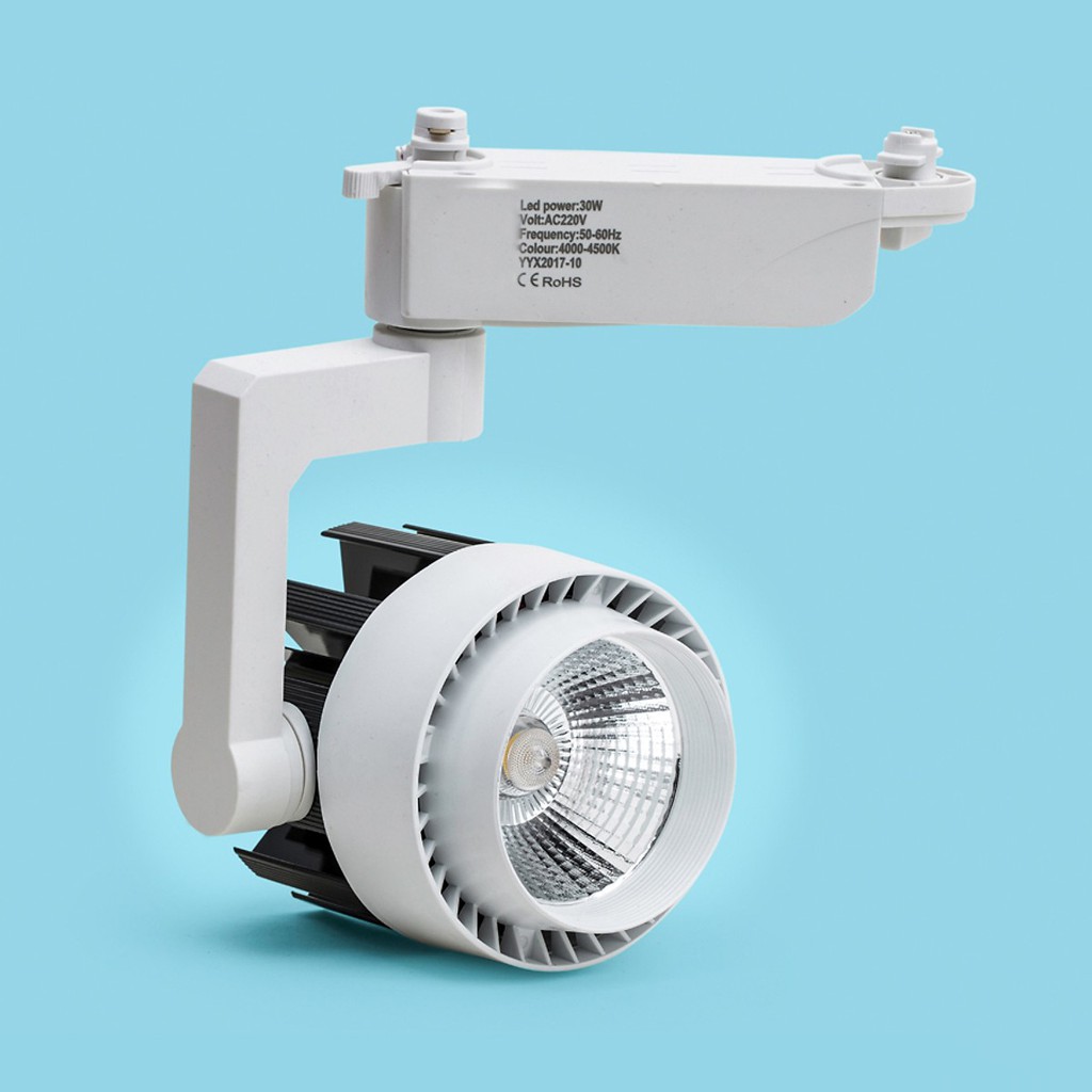 Combo 3 đèn rọi ray cob 20W + 1 ray 1 mét vỏ trắng