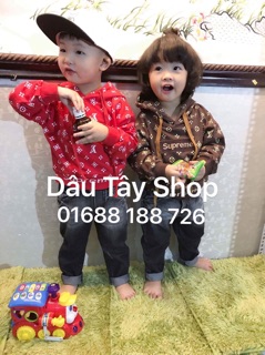 Áo nỉ supreme cho bé 1-5y