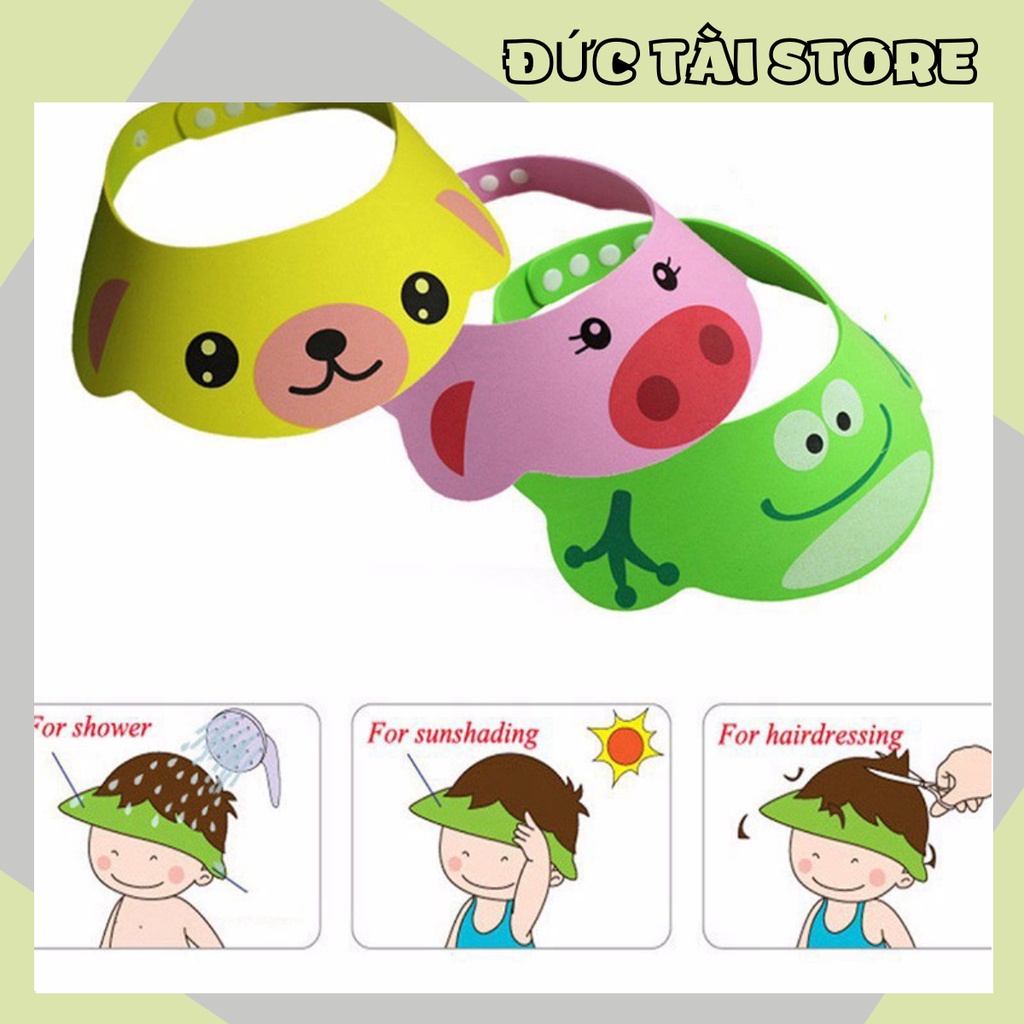 Mũ Gội Đầu Che Chắn Nước Cho Bé Yêu Rộng Vành Hỗ TRợ Tắm Gội Che Tai An Toàn 88266 Đức Tài Store