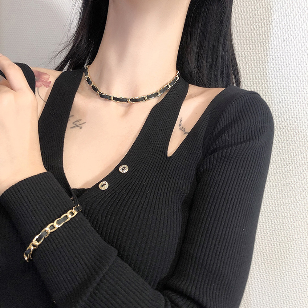 Vòng Đeo Tay / Dây Chuyền Phối Da Thời Trang Dành Cho Nữ
