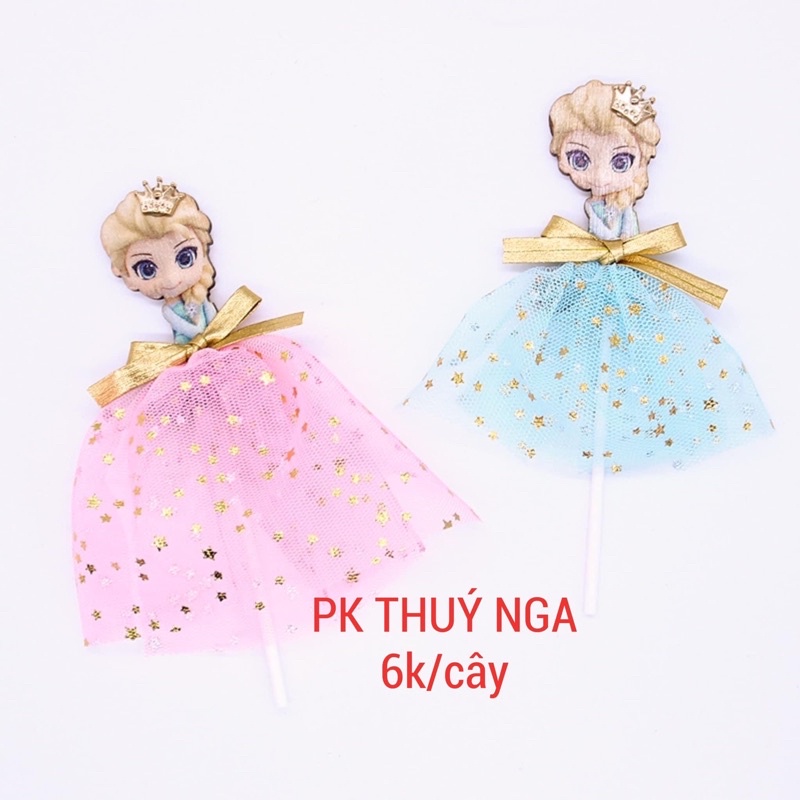5 thẻ cắm công chúa giấy elsa đội vương miện