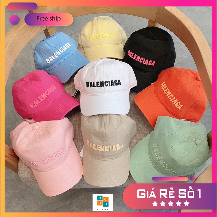 Mũ lưỡi trai Balenciaga nhiều màu cotton logo thêu nổi - phong cách trẻ trung - năng động