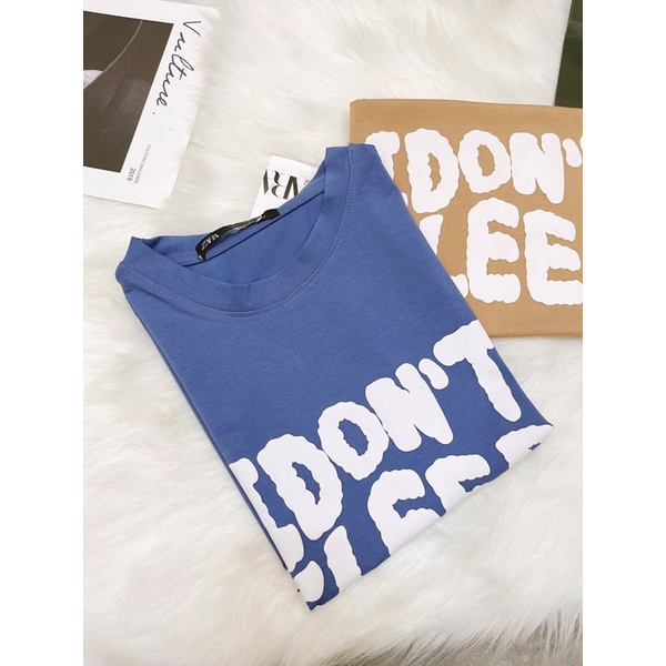 SNU332 BỘ ĐÙI NỮ COTTON ÁO I DONT SLEEP XANH NÂU | BigBuy360 - bigbuy360.vn