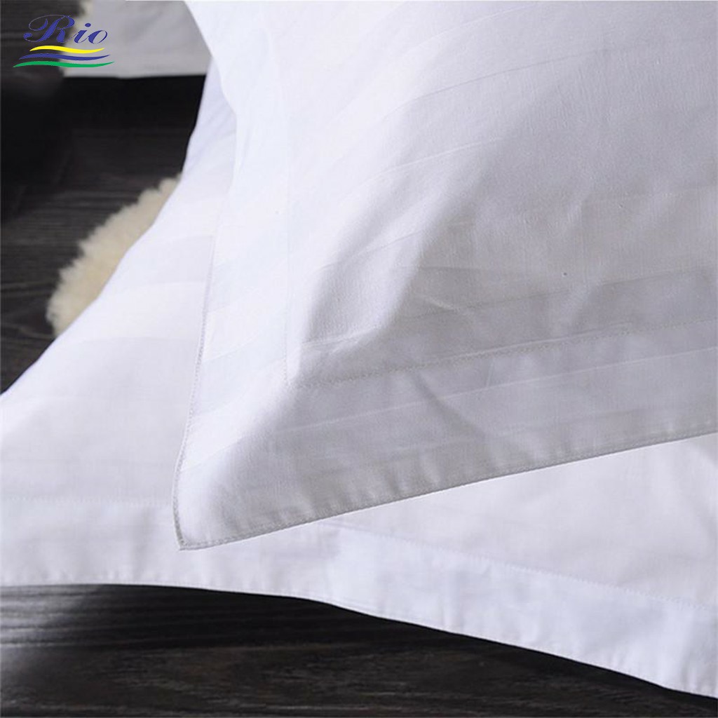 Vỏ Gối Cotton Khách Sạn Trắng Sọc RIOTEX Đủ Kích Thước