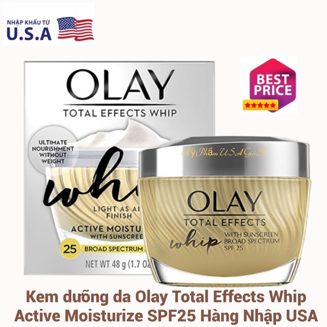 Kem dưỡng da Olay Total Effects Whip Active Moisturize SPF25 Hàng Nhập USA