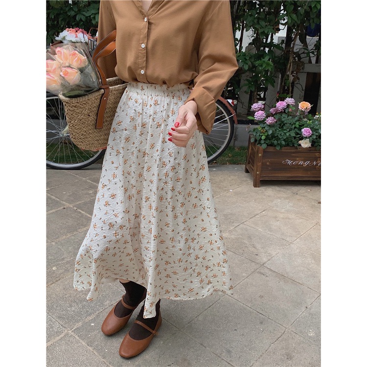 Chân Váy hoa nhí vải dập in hoa mới siêu xinh CV6915 Ulzzang style Hàng Quảng Châu