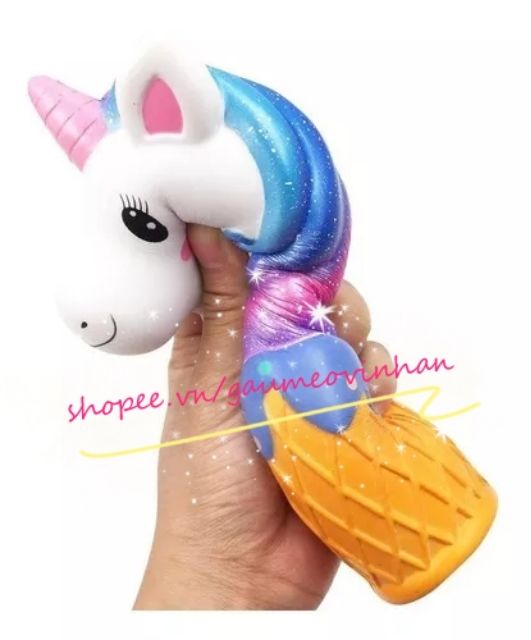 Squishy Kem Ốc Quế Kì Lân Unicorn size 20cm by hãng Oriker