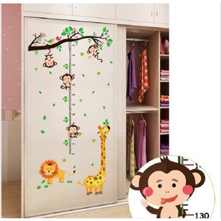 Decal đo chiều cao khỉ hươu sư tử