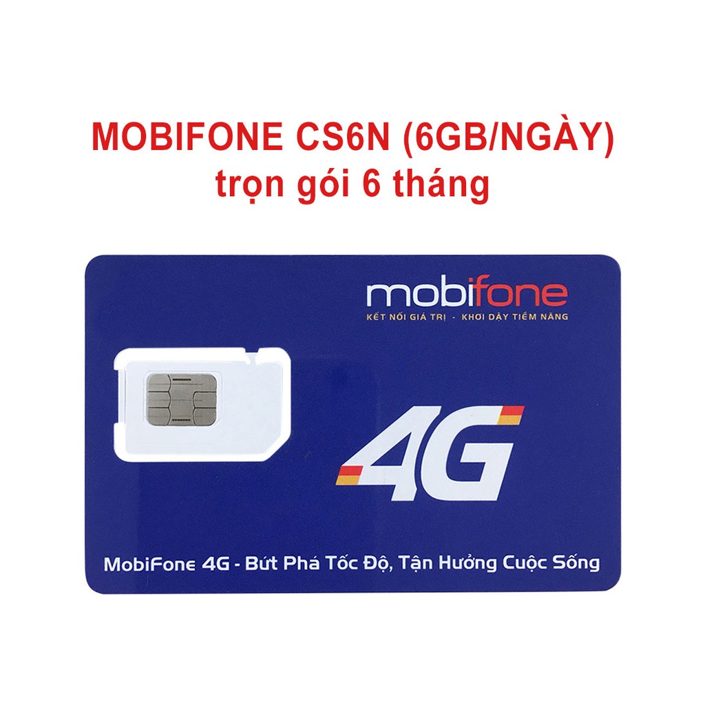 Sim 4G Mobifone C90N CS6N MAX90Trọn gói 6 tháng Không Cần Nạp Tiền- 6G/Ngày  - 180GB DATA TỐC ĐỘ CAO