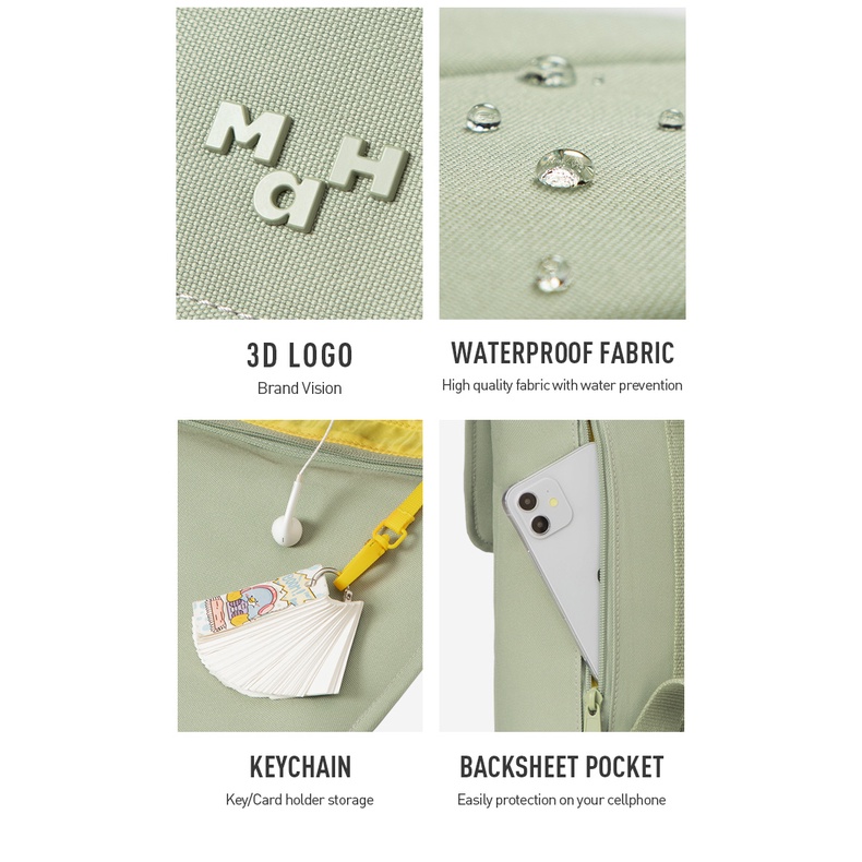 MAH OLI Ba lô máy tính xách tay dành cho nữ thiết kế nguyên bản màu xanh lá cây xương rồng