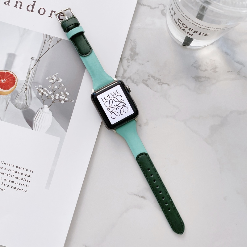 Dây đeo đồng hồ bằng da sang trọng thích hợp cho Apple Watch Series 6 SE 5 4 3 2 1 iwtch 38 40 42 44 mm