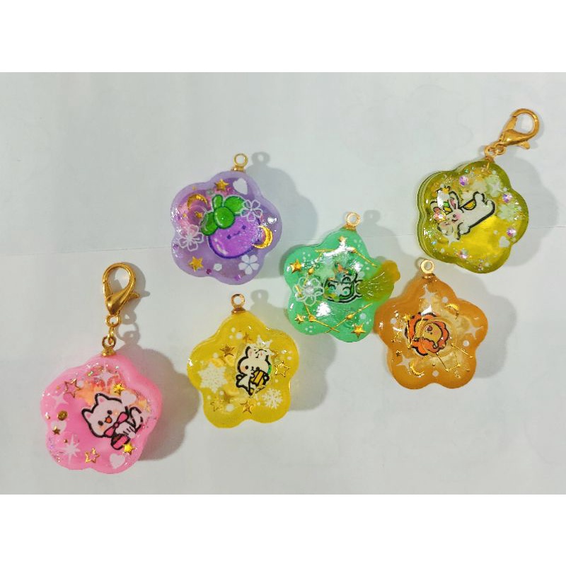 Móc khóa shaker mini: hoa và sao