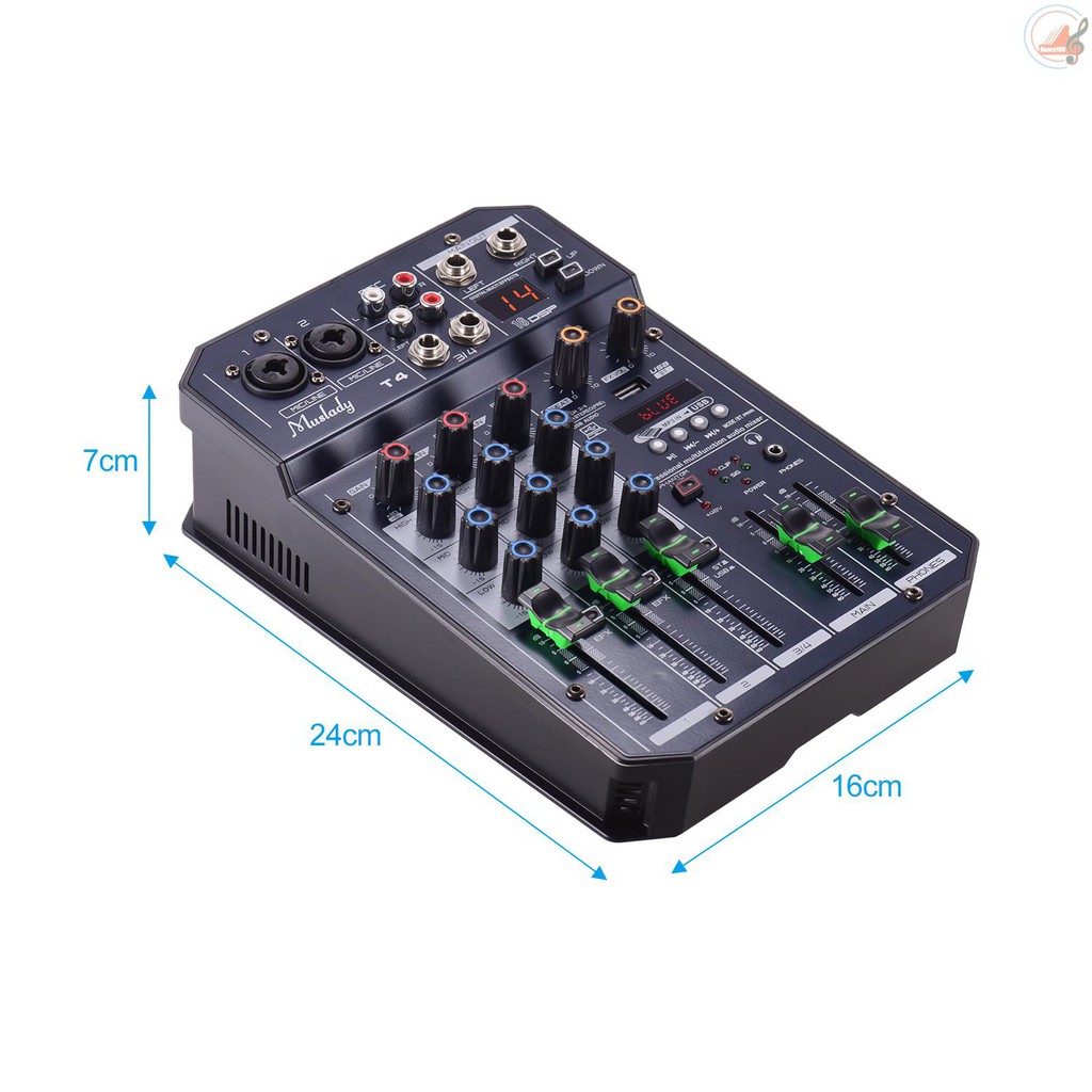 Bảng điều khiển phối nhạc 4 kênh 16 DSP 48V chất lượng dành cho DJ karaoke phát thanh