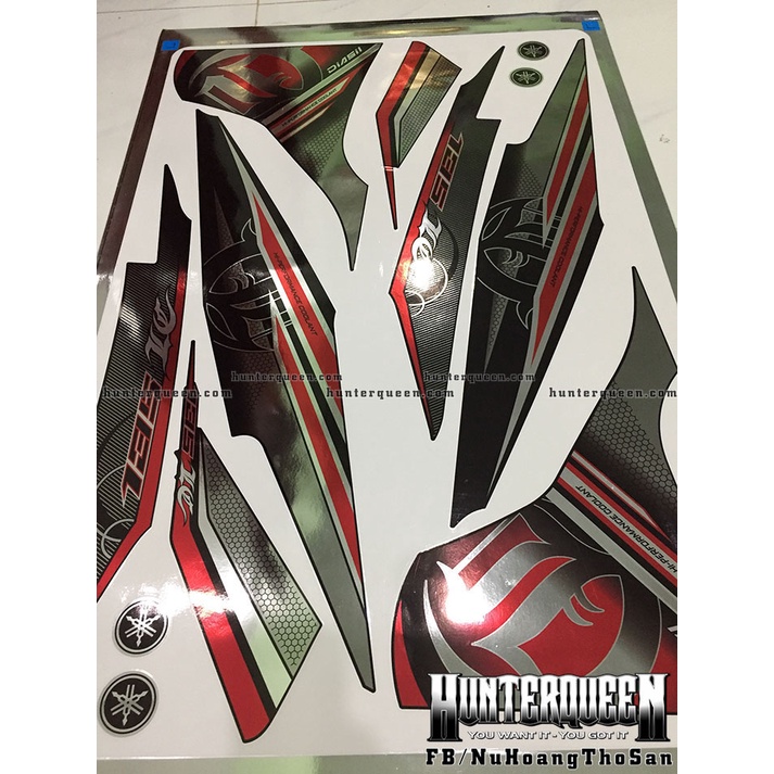 Tem rời dán xe Exiter 135 đen (2011-2014). LC chất liệu crom cao cấp