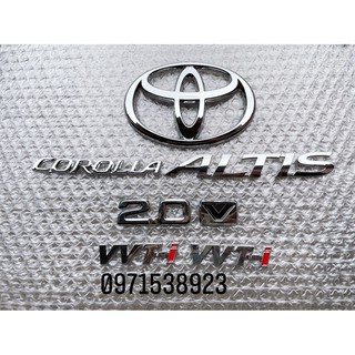 logo chữ nổi TOYOTA COROLLA ALTIS 2.0V và 1.8 G dán thân xe.