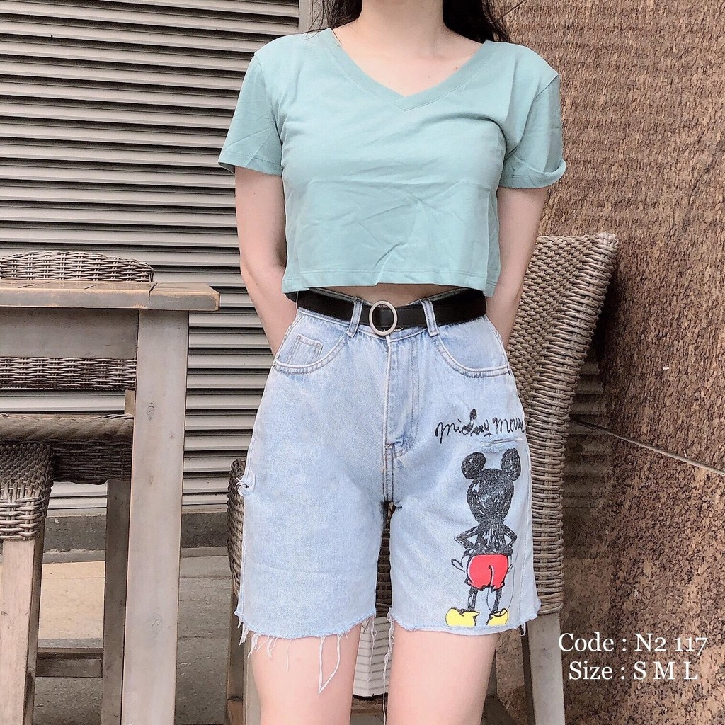 Quần short jean nữ lưng cao King168 , quần short nữ cao cấp THU87