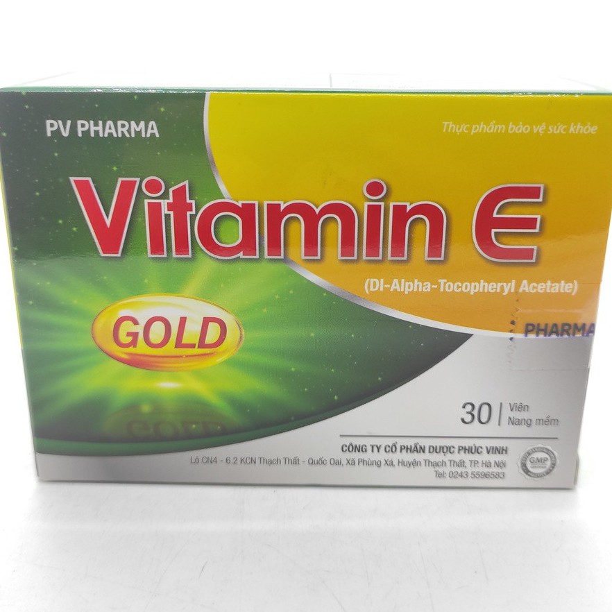 Vitamin E Gold PV - Giúp Làm Đẹp Da, Sáng Da, Chống Lão Hóa - Hộp 30 viên