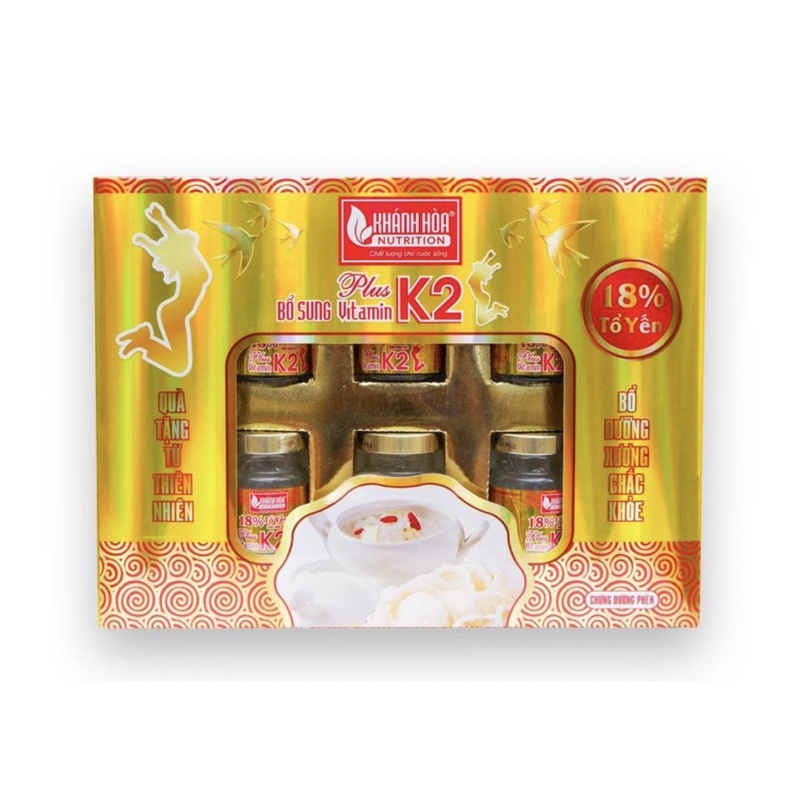 Tổ yến chưng đường phèn 18% Khánh Hoà Nutrition (Hộp 6 lọ 70ml)