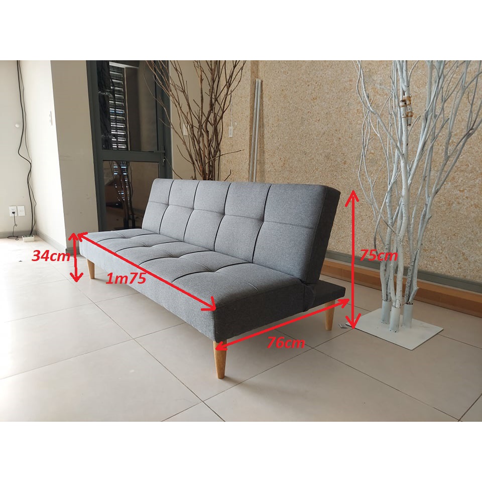 Ghế Sofa Bed - Sofa Giường Thông Minh 1m75 * 95cm 5 Chân Gỗ - Khung Gỗ Sồi Tự Nhiên