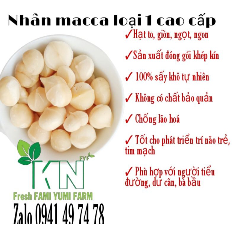 600g Nhân Macca sấy chín giòn ngon