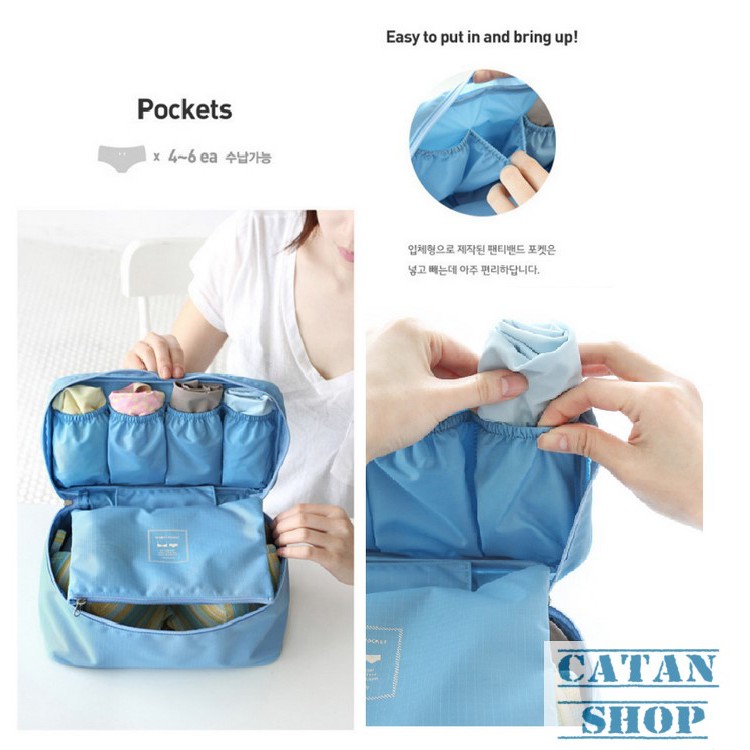 Túi Đựng Đồ Lót Du Lịch Hàn Quốc, xếp áo ngực quần lót underware túi ChốngThấm trong vali Bag in Bag DL02-TDL