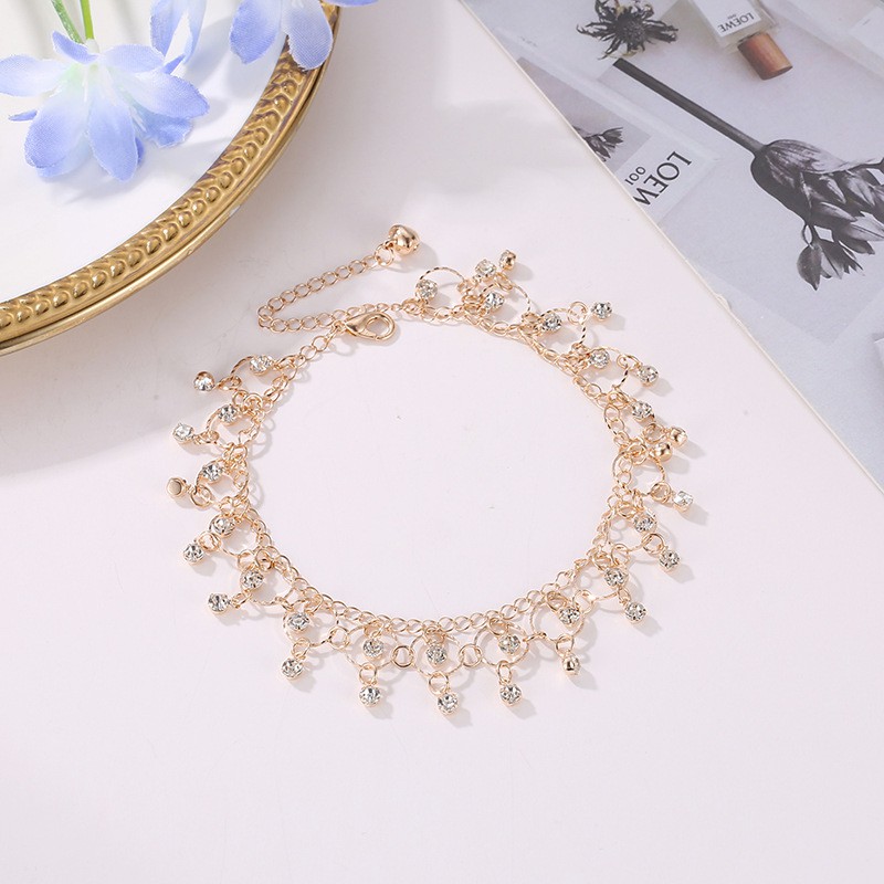 Lắc chân kim loại đính tua rua xinh xắn đáng yêu cho nữ