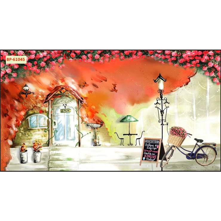Tranh dán tường vải lụa 3D giành cho Trà chanh in theo kích thước yêu cầu – Không giới hạn kích thước