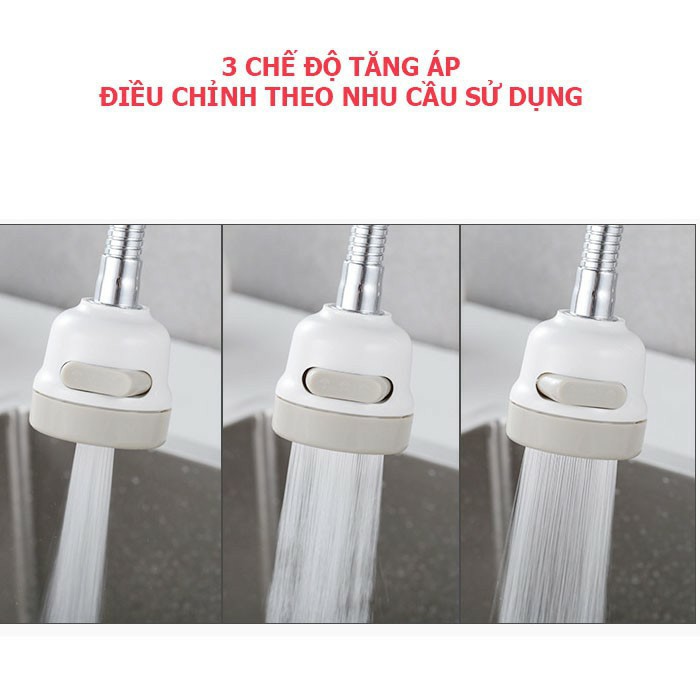 [Mã SKAMLS226 giảm 10K đơn 50K] Đầu Nối Vòi Nước Thông Minh Xoay 720 Độ Tăng Áp Inox Siêu Hót Hít