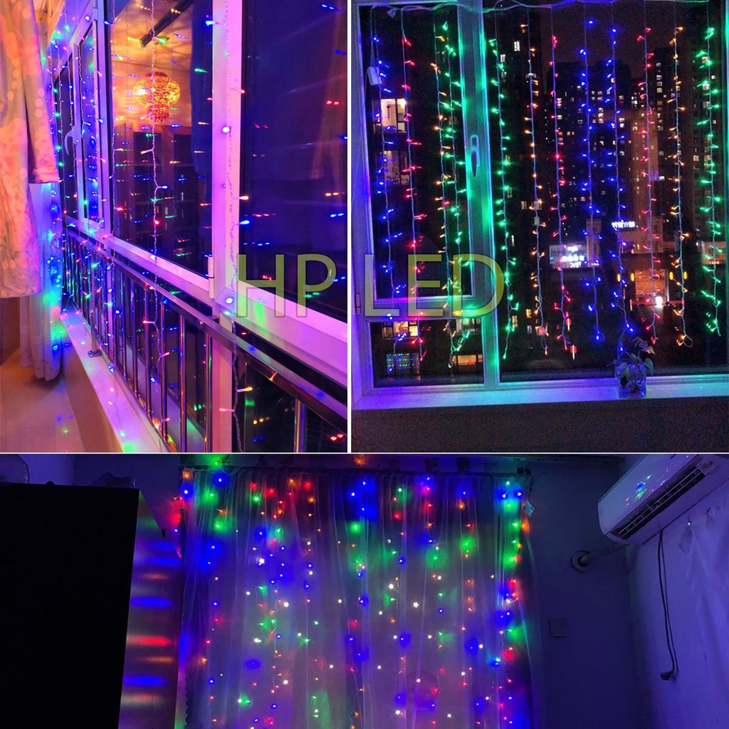 Led thác nước Đèn nháy thả mành dài 3m 10 sợi thả thả mành chống nước trang trí