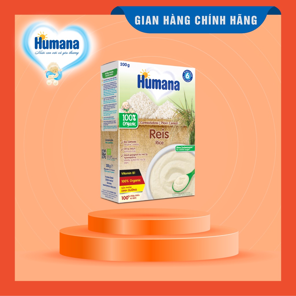 Bột ăn dặm dinh dưỡng Humana lúa gạo GETREIDEBREI REIS - Nhập khẩu 100% từ Đức.