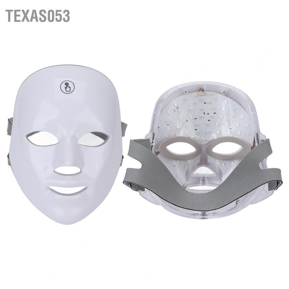 [Hàng HOT] Mặt Nạ Ánh Sáng Sinh Học Mặt Nạ Đèn Led 7 Màu làm trắng săn chắc đẹp điều trị mụn【Texas053】
