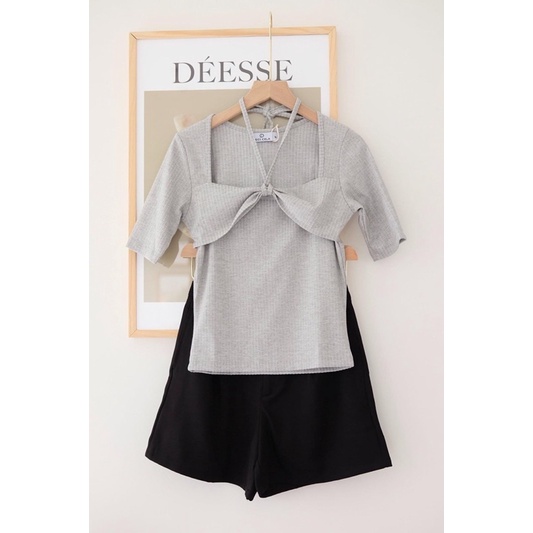 Ceci Cela - Áo Thun Gân Dây Cột Năng Động Faye