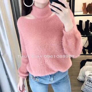 ÁO LEN CỔ CAO 💖FREESHIP💖 ÁO LEN LÔNG TAY DÀI KHOÉT VAI CỔ LỌ DÁNG ÔM