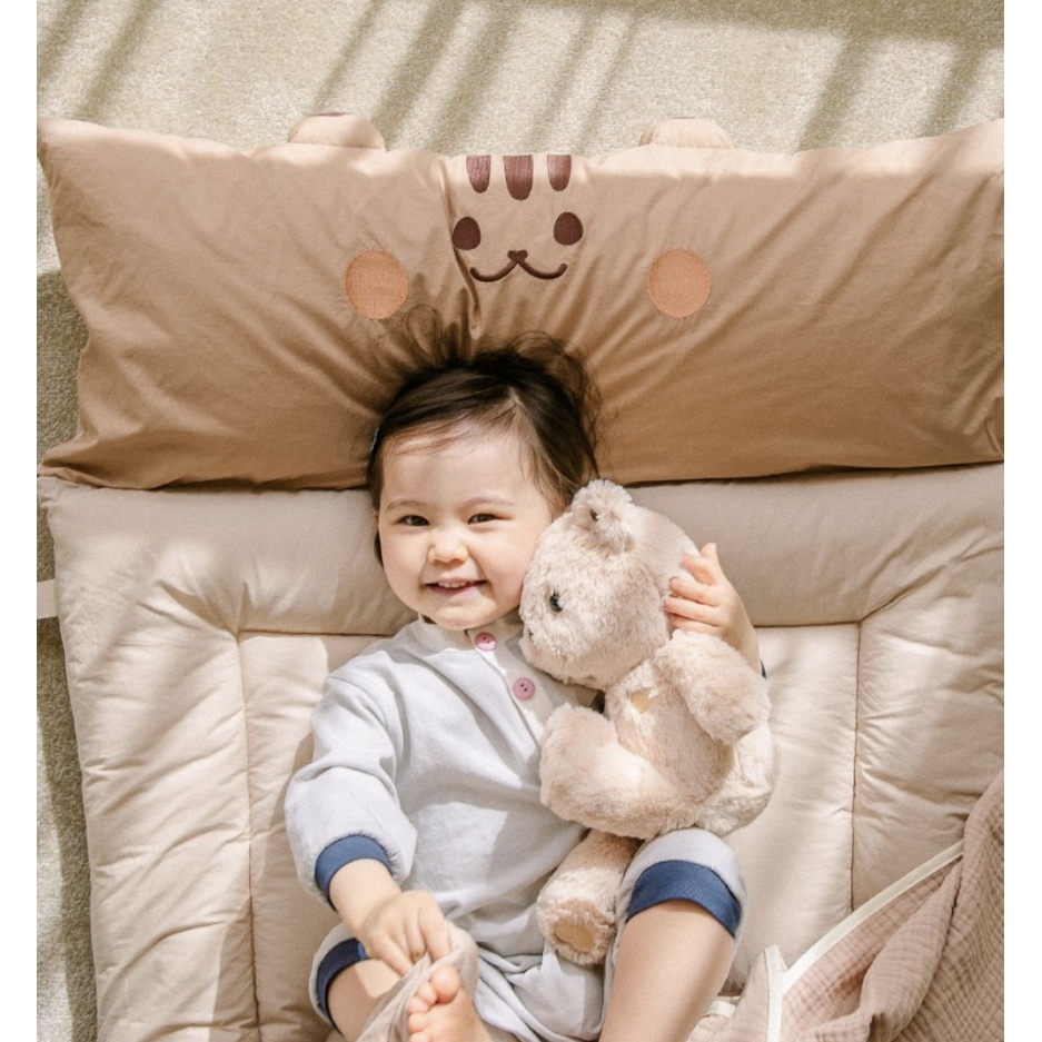 Đệm ngủ gấp gọn kèm gối Dottodot Hàn Quốc mẫu mới cho bé 120x70cm - made in Korea