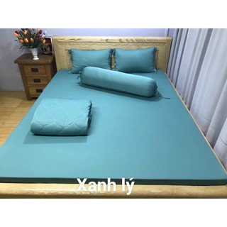 Drap thun hàn mát lạnh set 5 món - drap giường cao cấp